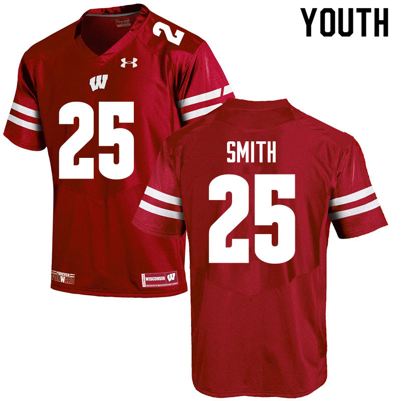 Youth #25 Isaac Smith Wisconsin Badgers College Football Jerseys Sale-Red